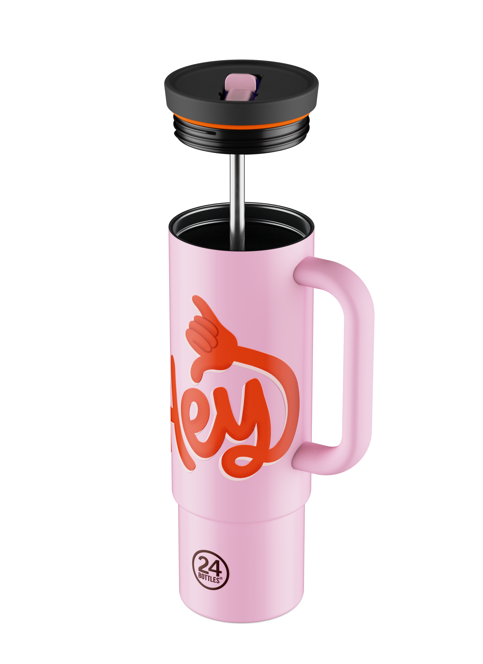 24bottles-straw-cup-hey-pink-becher-800ml-thermobecher image 2