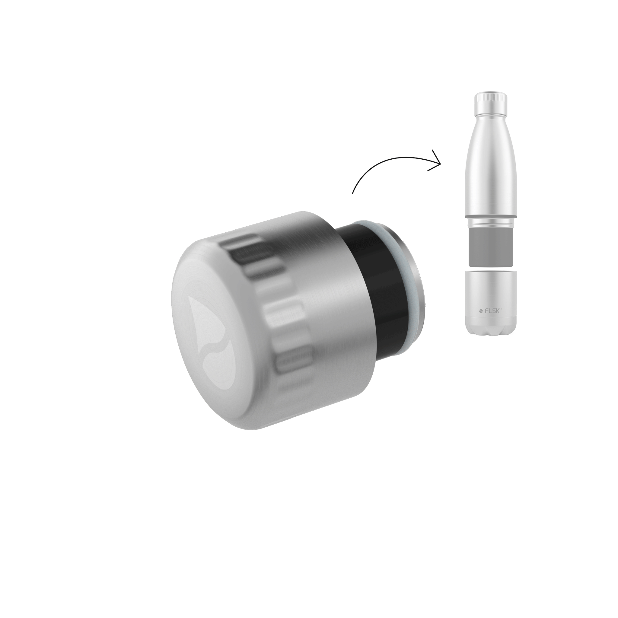 flsk-trinkflasche-mit-becher-ersatzdeckel-edelstahl image 1