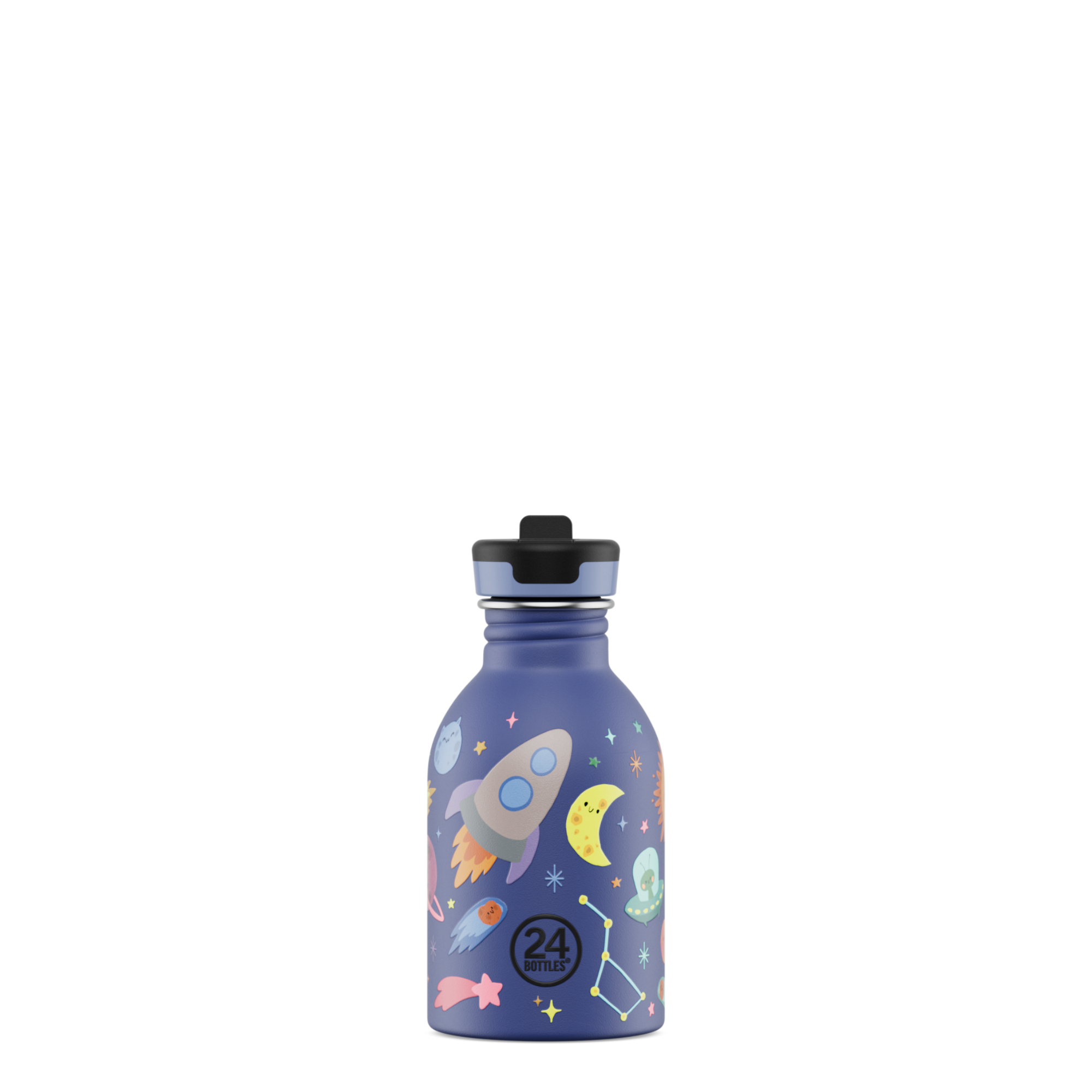 24bottles-kids-bottle-space-friends-trinkflasche-250-ml-classic-strohhalm image 1