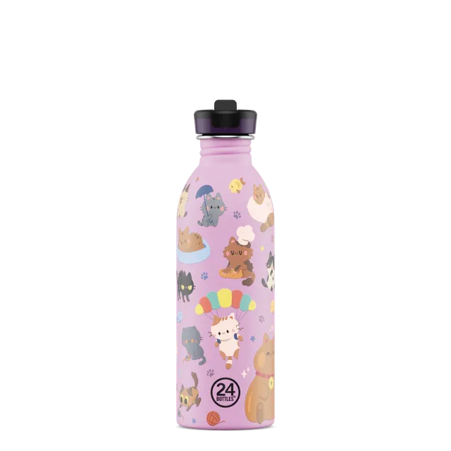 24bottles-kids-bottle-meow-friends-trinkflasche-500-ml-strohhalm image 1