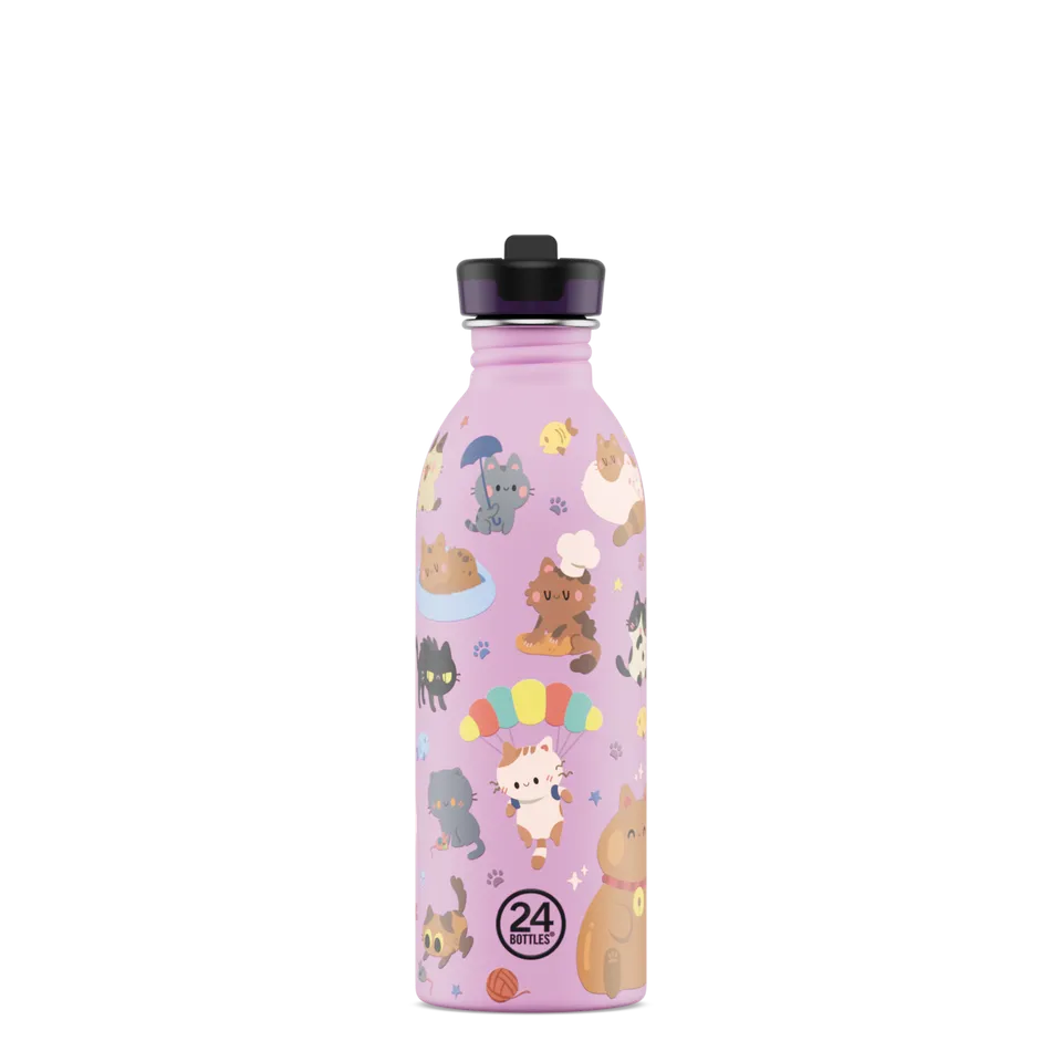 24bottles-kids-bottle-meow-friends-trinkflasche-500-ml-strohhalm image 1