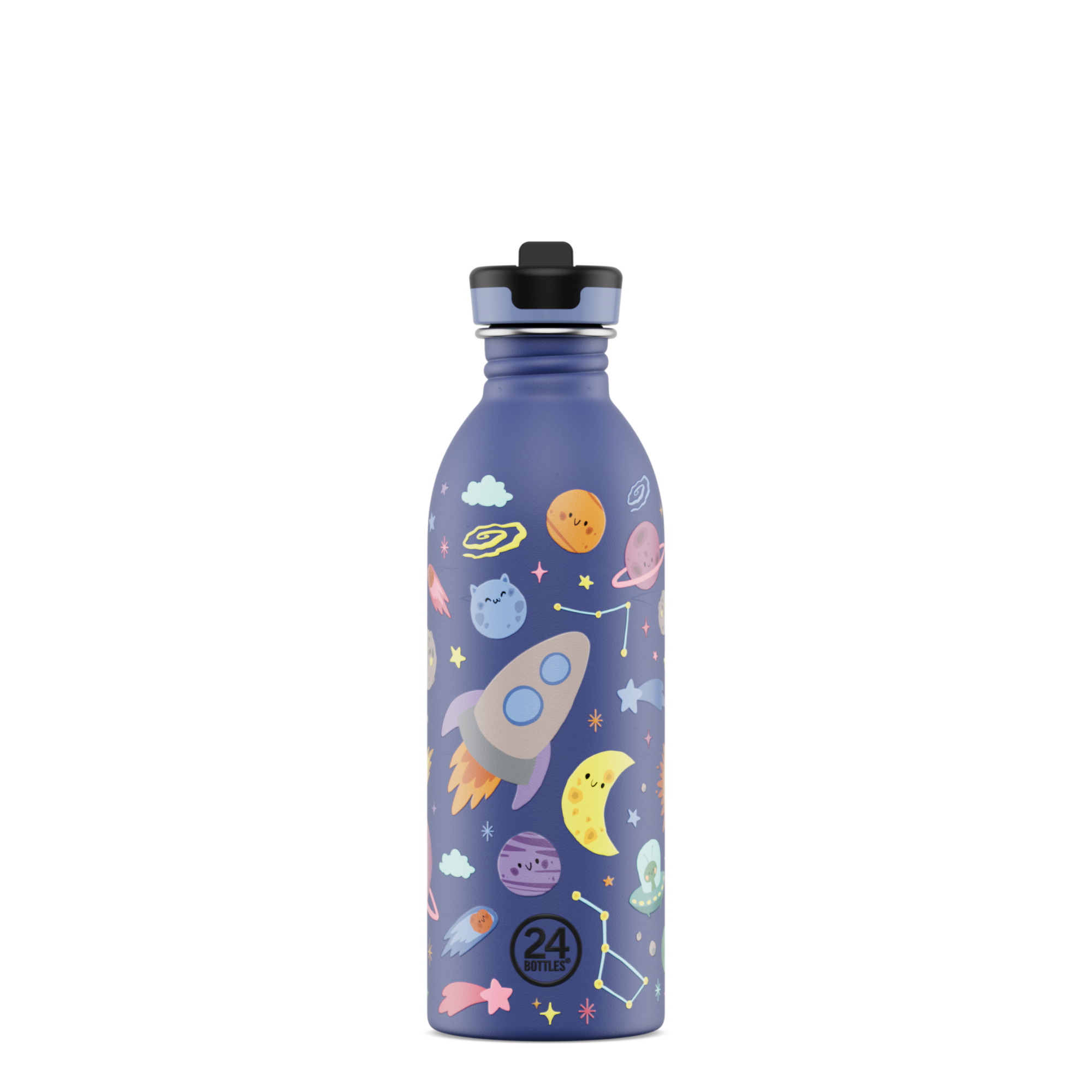 24bottles-kids-bottle-space-friends-trinkflasche-500-ml-mit-strohhalm image 1