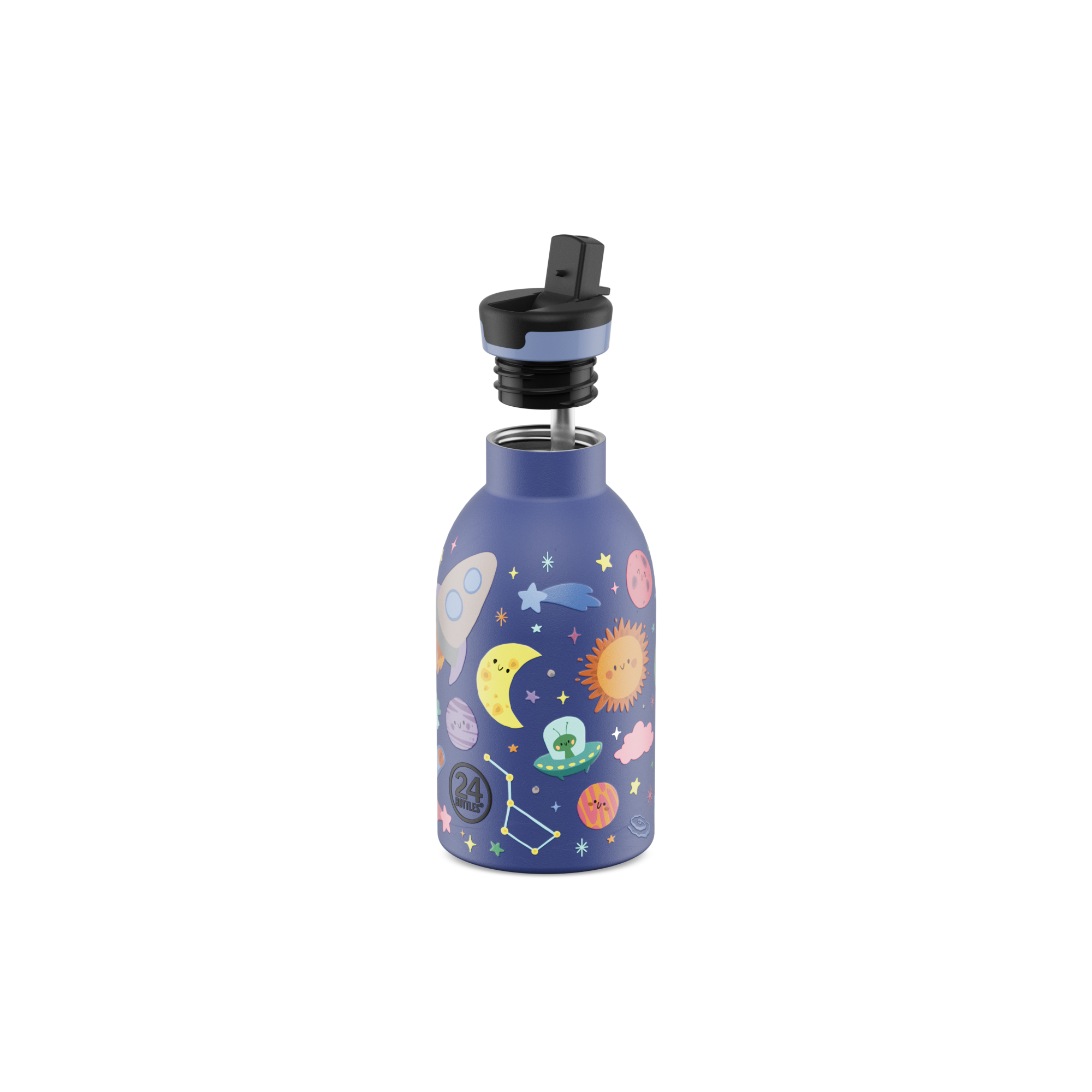 24bottles-kids-insulated-bottle-thermo-kinderflasche-space-friends-330ml image 2