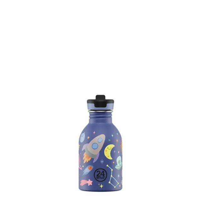 24bottles-kids-bottle-space-friends-trinkflasche-250-ml-classic-strohhalm image 1