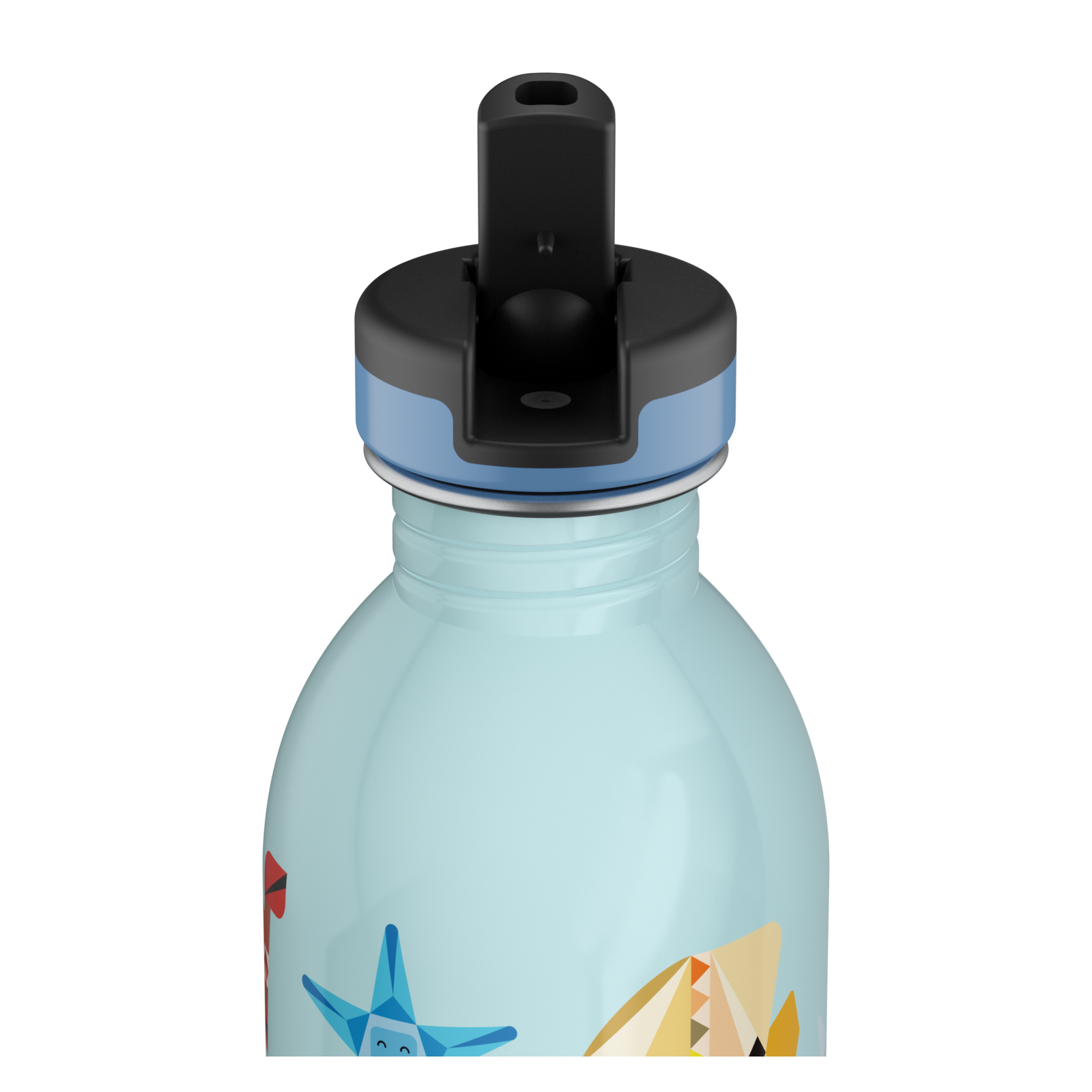24bottles-kids-bottle-sea-friends-trinkflasche-250-ml-mit-strohhalm image 3