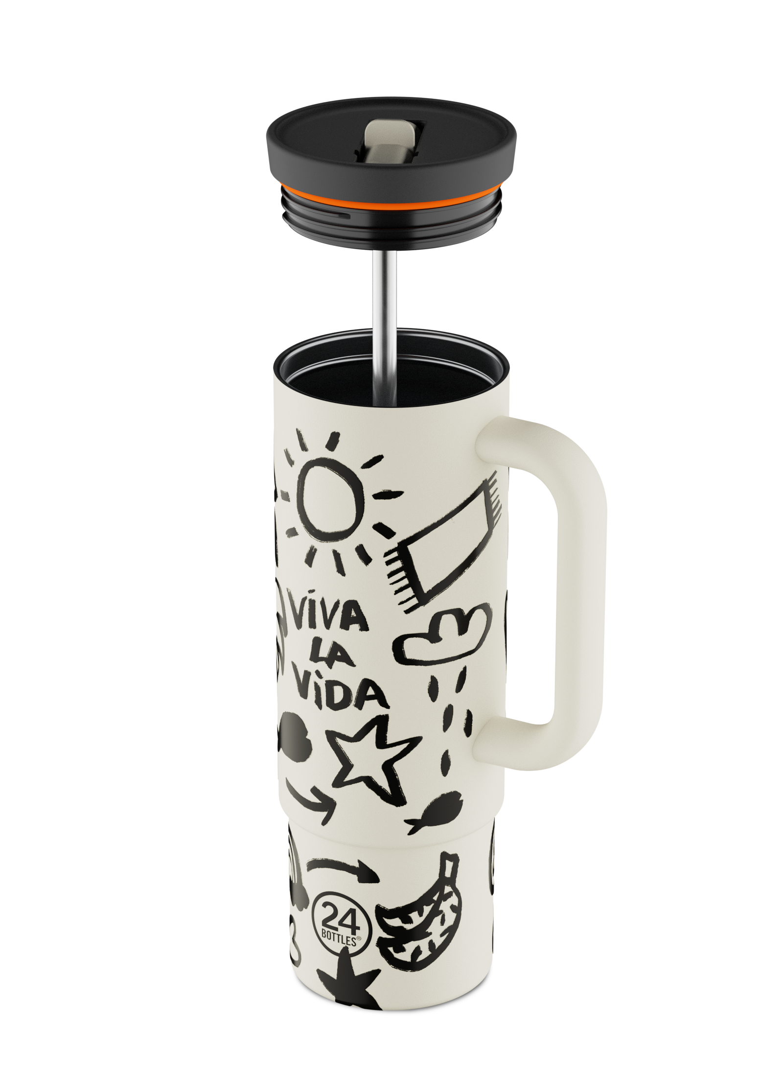 24bottles-straw-cup-viva-la-vida-thermobecher-800-ml-strohhalm image 2