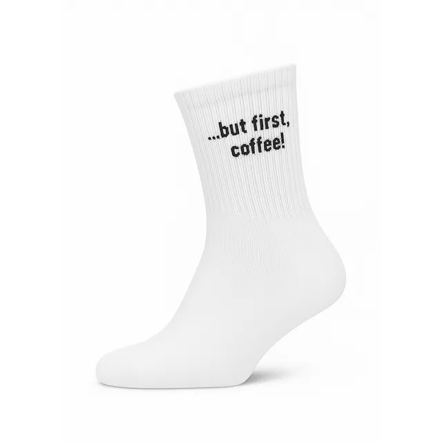flsk-socken-wei-but-first-coffee-unisize-baumwolle image 1