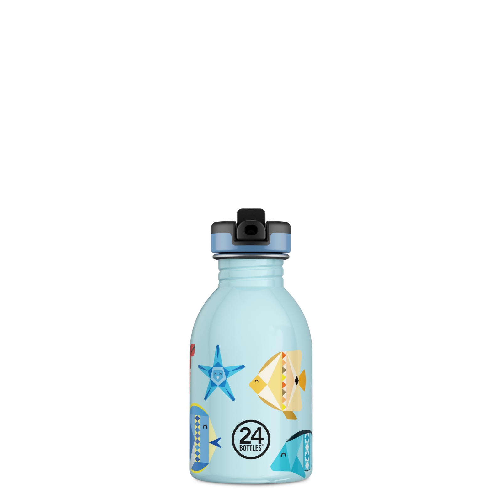 24bottles-kids-bottle-sea-friends-trinkflasche-250-ml-mit-strohhalm image 1